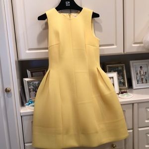 Summer yellow Calvin Klein poly pique dress w/ matching Ralph Lauren sweater